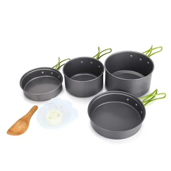 

Aluminum Alloy Set Pot for Outdoor Tableware Camping Outing Set Pot 2-3 Person Portable Set Pot Cooker Tableware