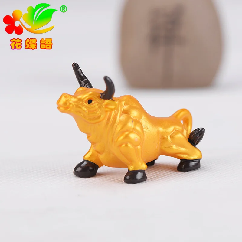 ZOCDOU 1 шт. золотой БЫК крупного рогатого скота корова молоко Chinatown маленькая модель статуя маленькая фигурка ремесла рисунок орнамент миниатюры