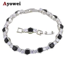 Ayowei и розничная Лидер продаж модные черные циркониевые браслеты с подвесками серебряные ювелирные изделия TB1131A для влюбленных подарки