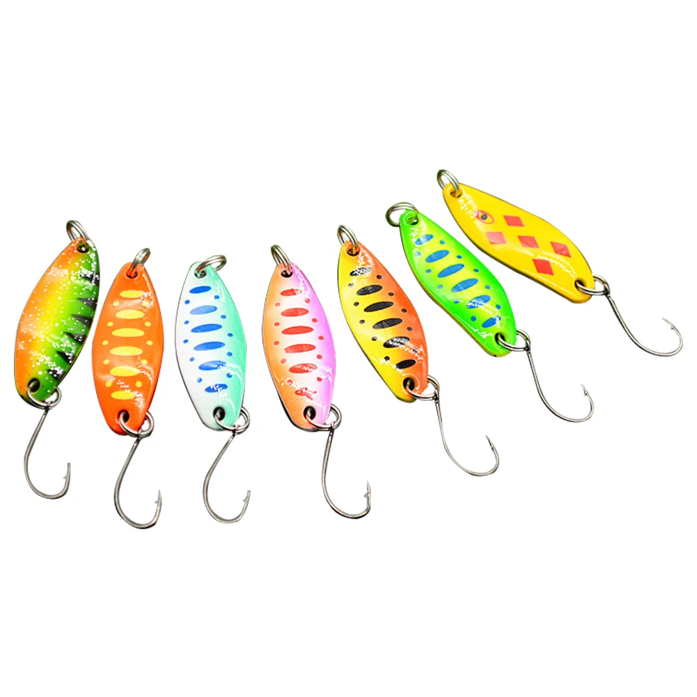 

7Pcs/set Durable Fishing Lure Outdoor Spoon Casting Jig Simulation Sequin Hard Bait Tackle Metal Single Hook Artificial Trout