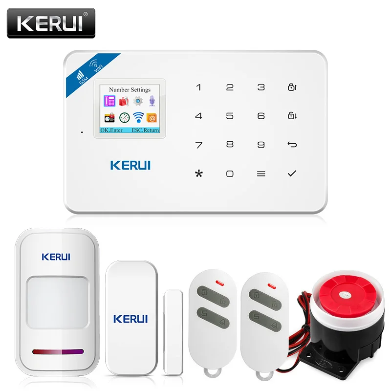 2017Kerui W18 Wireless Wifi GSM IOS Android APP Control LCD GSM SMS Burglar Alarm System For