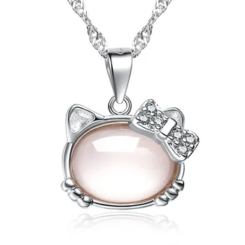 

XIYANIKE 925 Sterling Silver Pink Cute Cat Zircon Pendant No Chian Necklaces & Pendants For Women Fine Jewelry Collares VNS8180