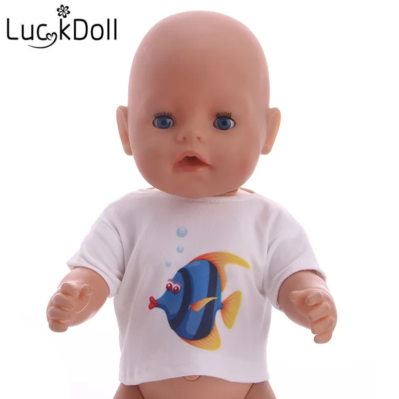 LUCKDOLL хлопковая Футболка Подходит для 18-дюймовые американская кукла Logan кукла мальчик одежда аксессуары игрушки для детей