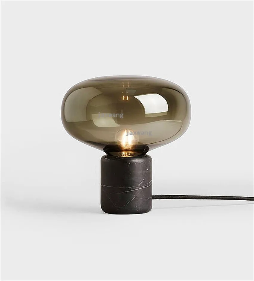 Светодиодный настольный светильник для спальни из мраморного стекла, гостиной, кабинета, настольная лампа, простой прикроватный домашний декоративный Настольный светильник, современное искусство