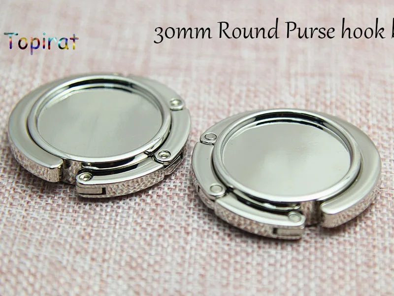 10PCS 30mm round purse hook blank platinum, Fashion Blank DIY Foldable