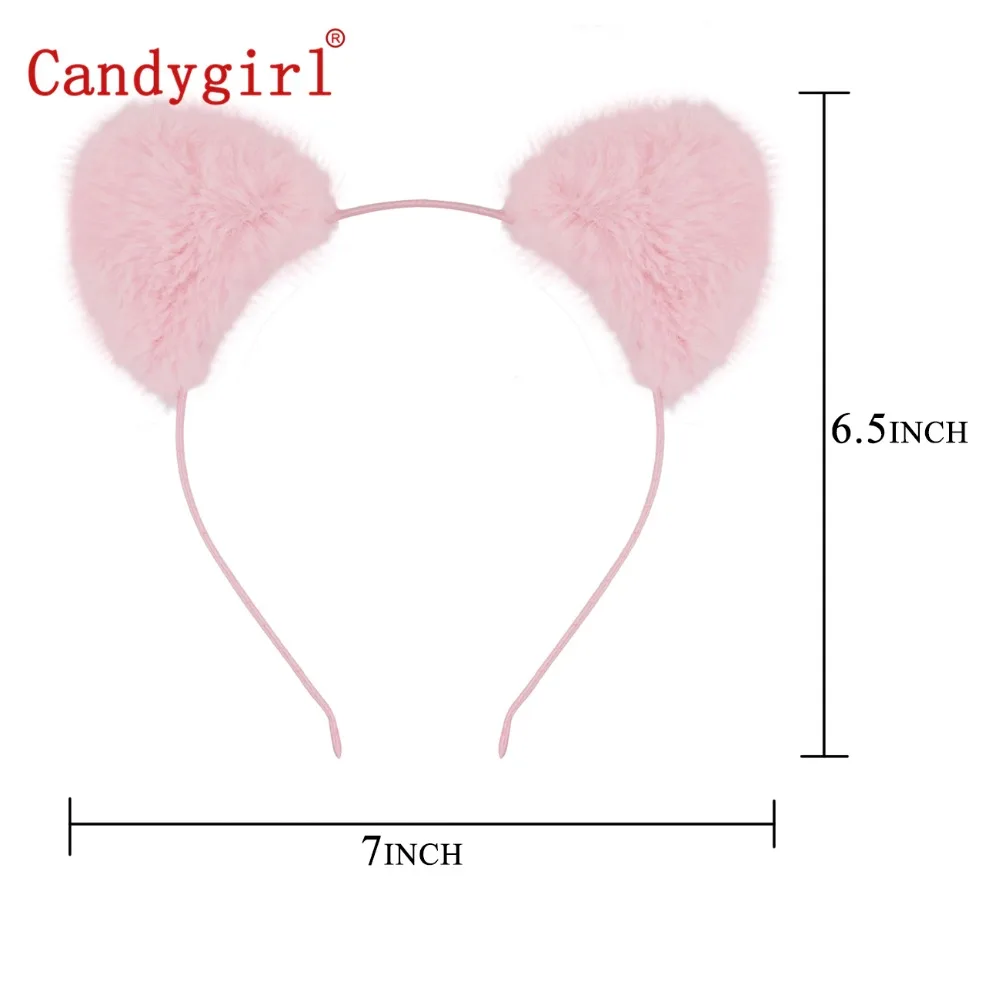 1 шт., женские плюшевые ободки с кошачьими ушками, аниме, косплей, карнавальный костюм, головной убор, головной убор, лиса, плюшевая повязка для волос, аксессуары для девочек