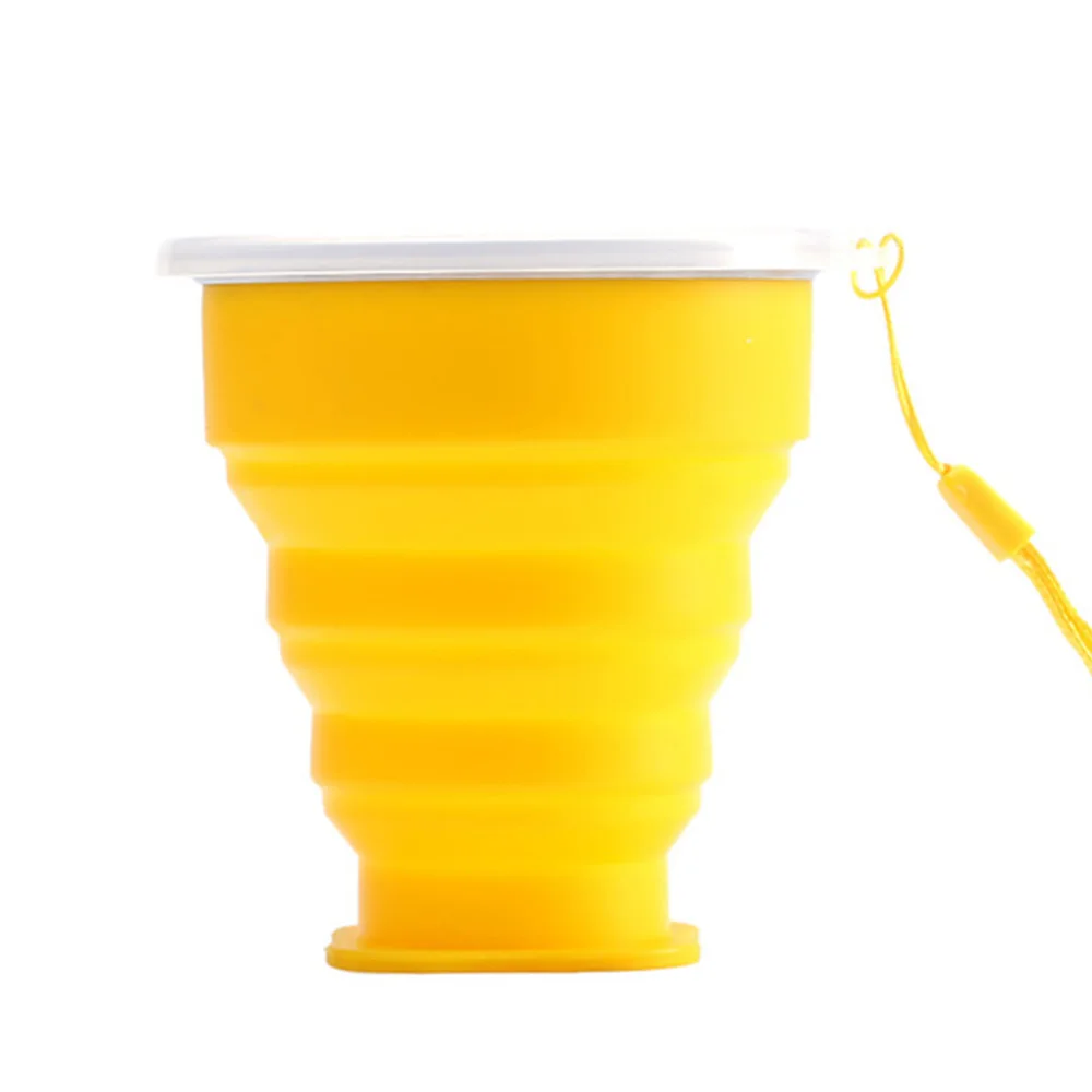 Силиконовая кружка для воды Путешествия силикагель многоцветный складной чашка, бутылка для воды силиконовые чашки карман бутылка для воды Телескопический горшок - Цвет: yellow