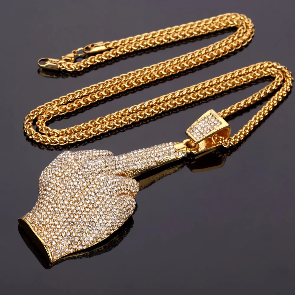 High quality Big hand long big hip hop chains for men women Crude