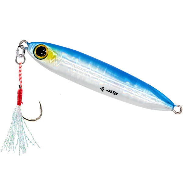 FUNADAIKO Shore casting jig Saltwater jigging lures Boat Fishing 30g/40g/60g glow luminous slow jig lures matel lead bait - Цвет: blue silver