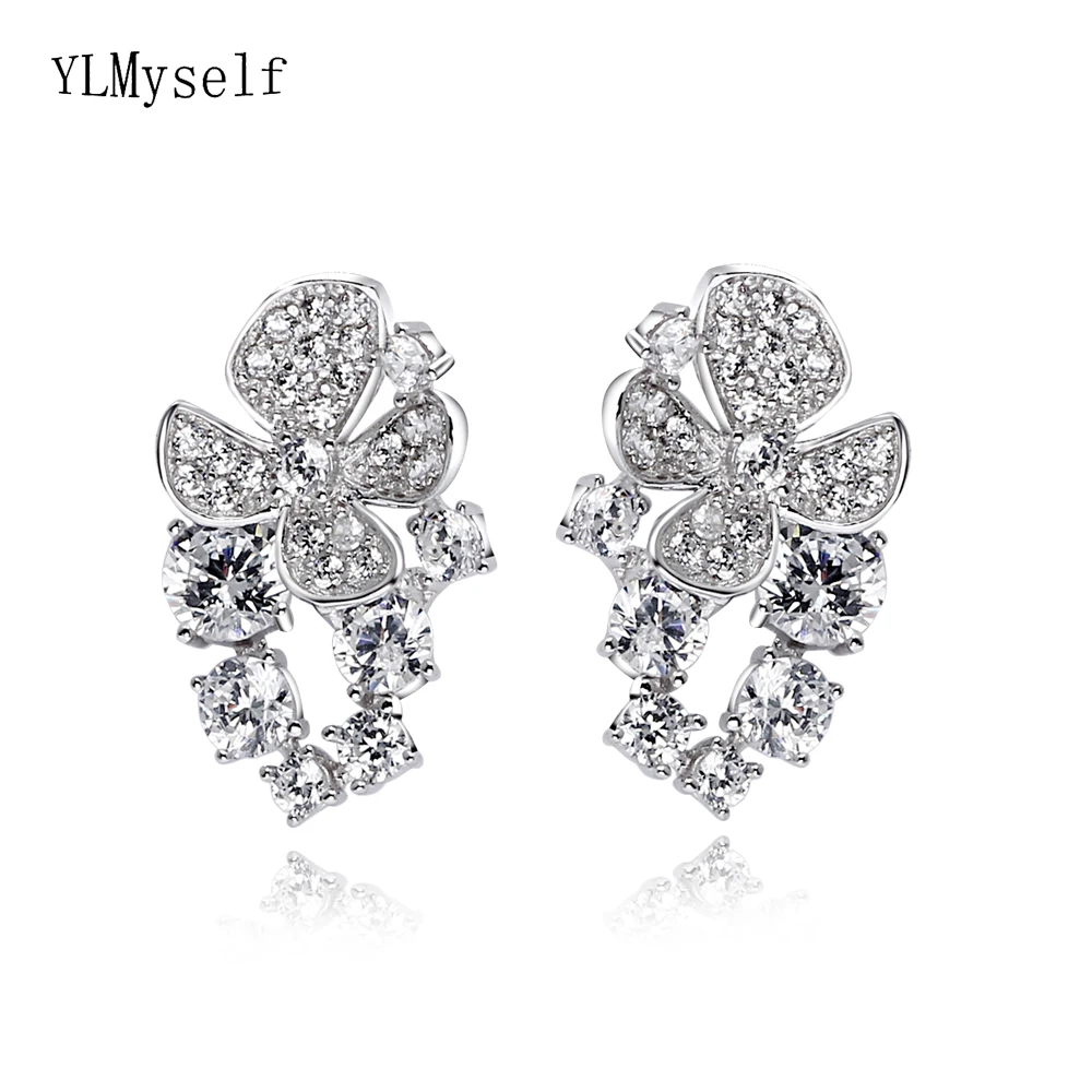 Beautiful White Earrings Flower design Trendy Jewelry New Fresh Young Female Accessories Birthday gift for Daughter Drop Earring