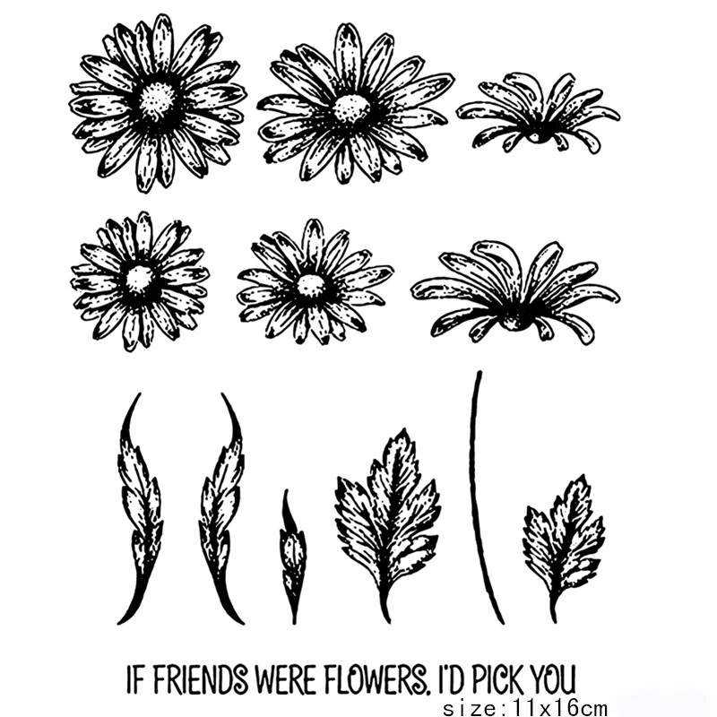 

FeLicearts Sunflower Leaves Clear Stamps/Seal For DIY Scrapbooking/Card Making/Album Decorative Silicone rubber Stamp Craft
