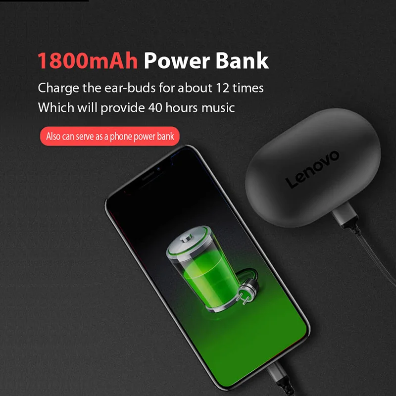 Lenovo S1 TWS Bluetooth наушники BT 5 0 IPX5 Водонепроницаемый True беспроводной стерео 1800 мАч