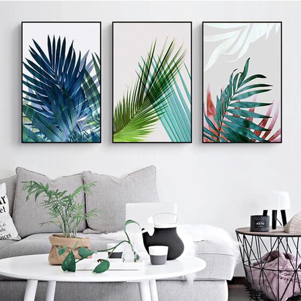 

Art Color Painting Home Public Place Decoration Poster Leaf Blade Plant Different Shape Nordic Modern Canvas Wall Picture Prints