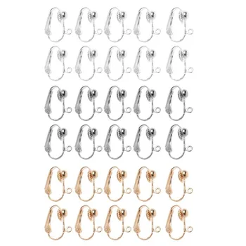 

10Pcs Clip-on Earring Converter with Easy Open Loop No Pierce Ear Jewelry Making