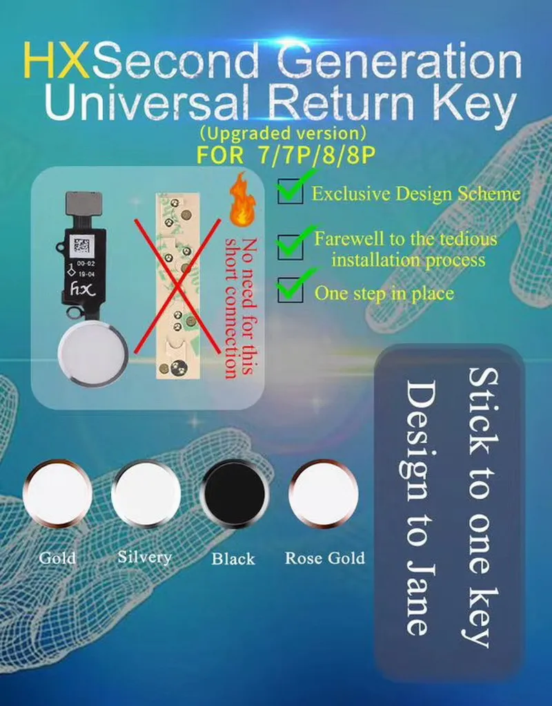 

ZONBEMA Newest Version Universal Home Button Flex for iPhone 7 7P 8 8 Plus Return back Home Function Solution