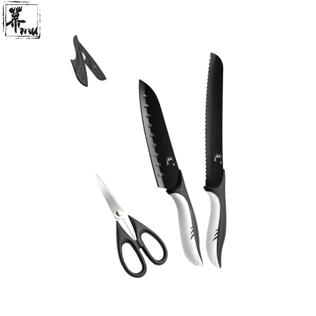Mu Merek Tiga Pcs Set Pisau Dapur Desain Cantik 8 Inch 7 Mu Merek Tiga Pcs Set Pisau Dapur Desain Cantik 8 Inch 7 Stainless Steel Kinfe