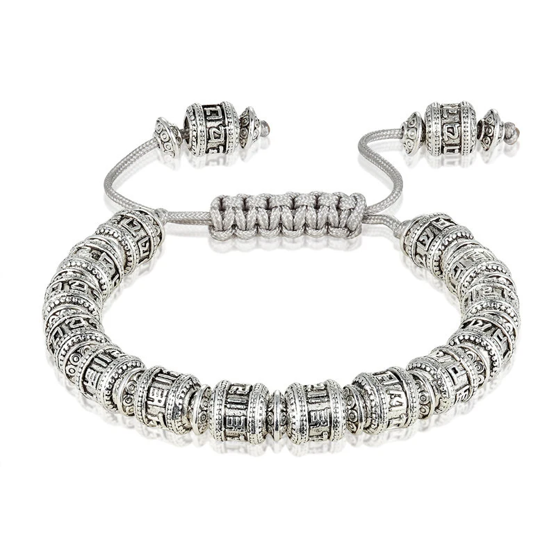 Tibetan Copper Alloy Bracelet Men's Six Words Of Mantra Men's Muzzle Bracelet OM MANI PADME HUM Metal Amulets Bracelet Ladies