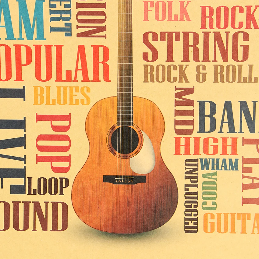 TIE LER Music Guitar B Models Poster Home Decor Modern Rock Wall Sticker for Bedroom Wall Poster 47X36cm