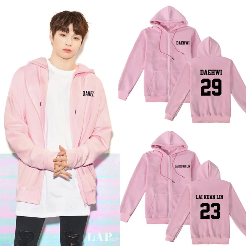 

Kpop WANNA ONE Album Zipper Hoodie Hip Hop Casual Loose Hooded Clothes Pullover Printed Long Sleeve Sweatshirts K-Pop
