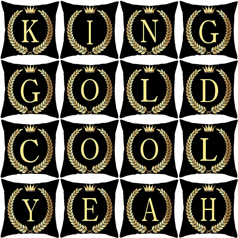 

Cool English Alphabet pillow case 45*45 cm Simple 26 Letters Pattern print Throw Pillowcase Pillow Covers Home Decorative