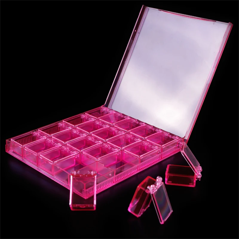 1 шт. прозрачный розовый пластиковый пустой ящик хранение для принадлежностей для дизайна ногтей Блестящий Чехол Дисплей Держатель для лака щетка шпильки контейнер маникюрные инструменты JI538