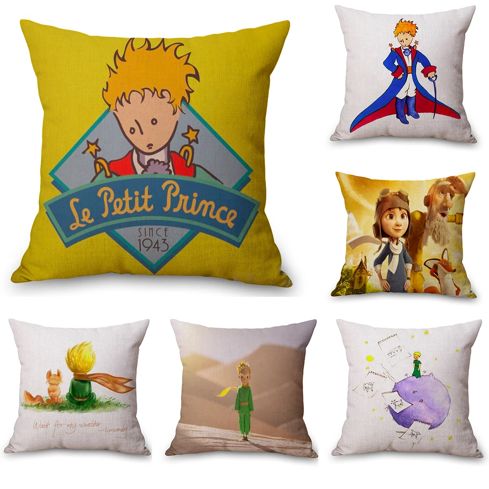 

French Little Le Petit Prince Neck Body Pillowcase Linen Bed Travel Pillows Cover Couch Seat Cushion Throw Pillow Home Decor