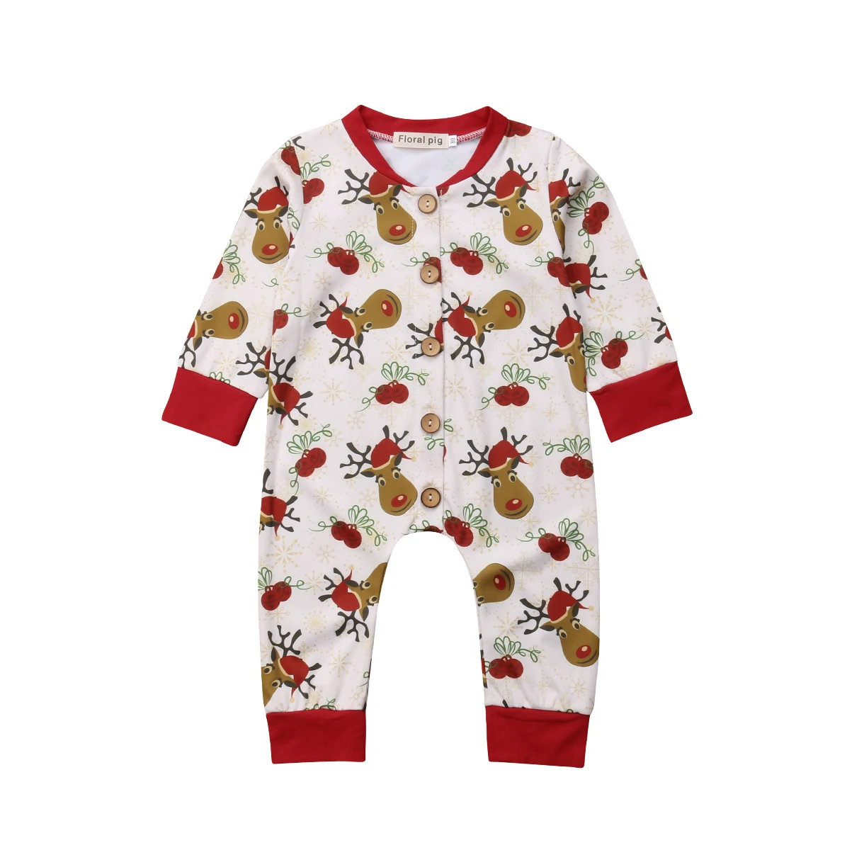 

Brand New Infant Newborn Baby Boy Girl Bodysuits Autumn Clothes Long Sleeve Christmas Elk Bodysuit Jumpsuit Playsuit Outfits