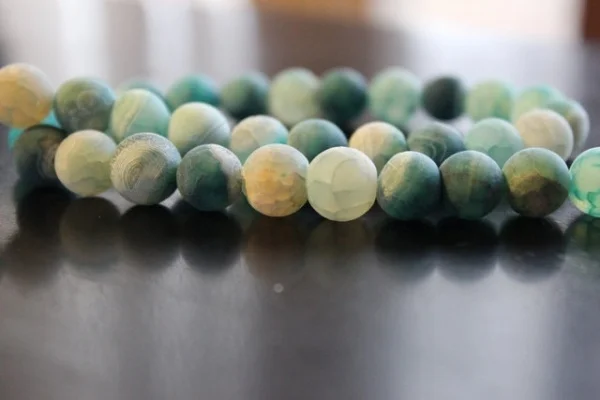 

2015 DIY jewelry 10 sea glass green dragon vein natural Agates beads mm hole 1 Green Glass Beads Jewelry Supplies