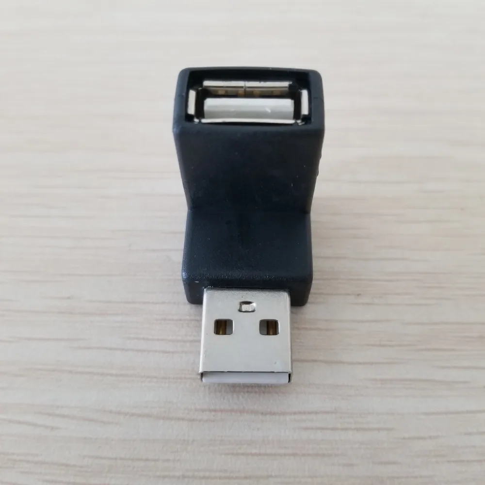 

100pcs 90 Degree Right Angle Upper Bending L-Type USB 2.0 Type A Adapter Connector Converter Male to Female Black