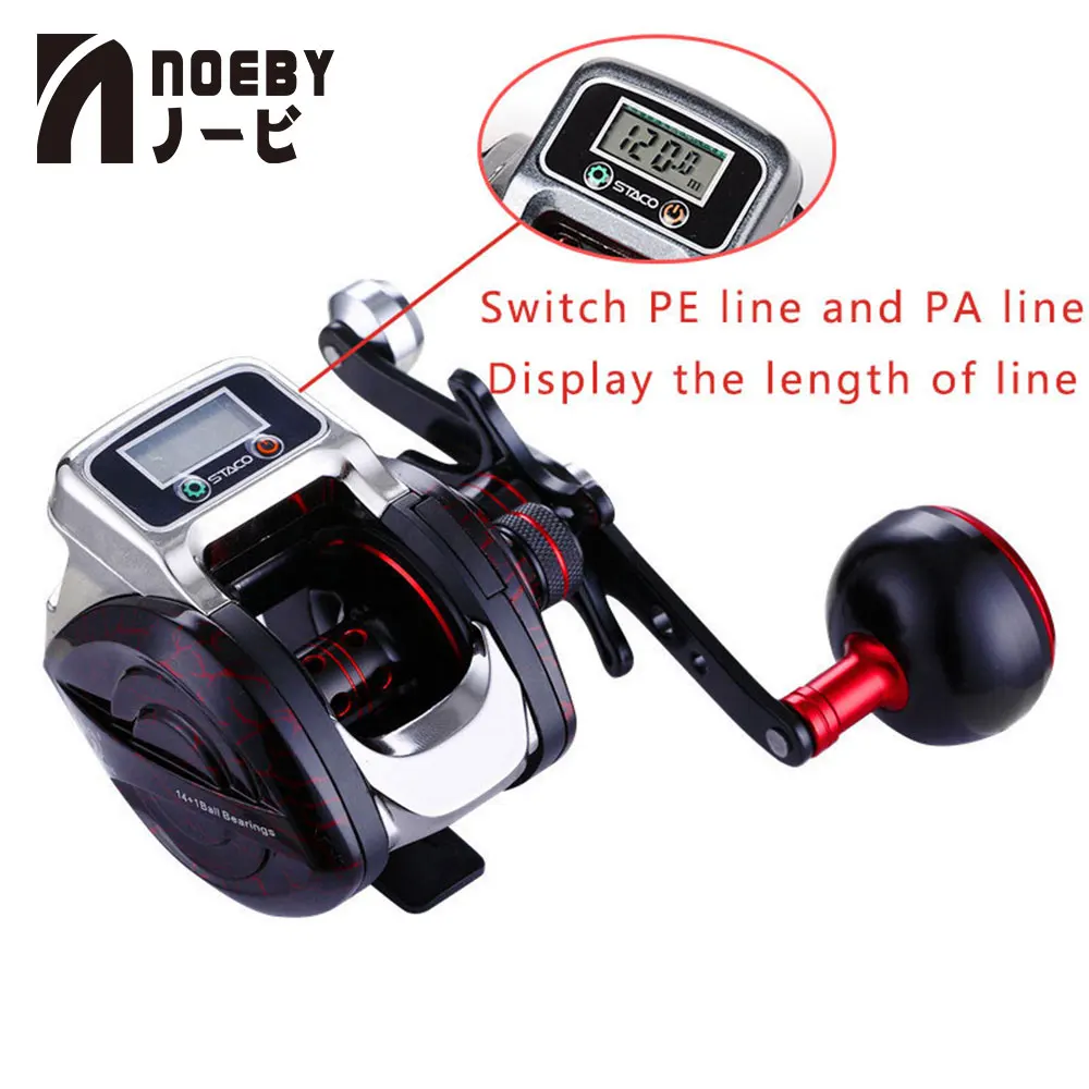 

Digital LED Display Fishing Reel Lure Bait Casting 14+1BB 6.3:1 Ratio Metal Handle Baitcasting Reel 999m Fishing Line Control