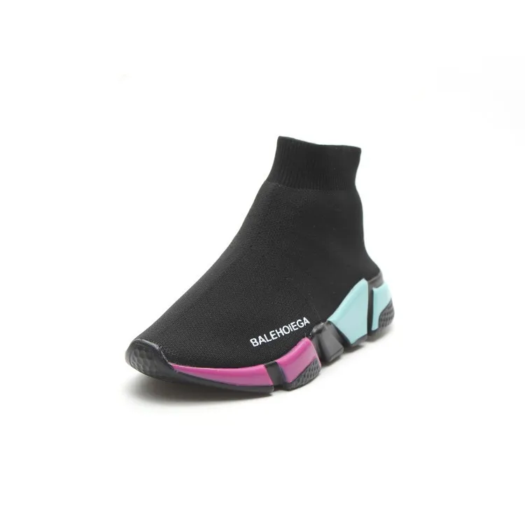 Супер-огнестойкие эластичные носки; цветная подошва; Новинка года; сезон весна; кроссовки для отдыха; короткие ботинки - Цвет: Черный