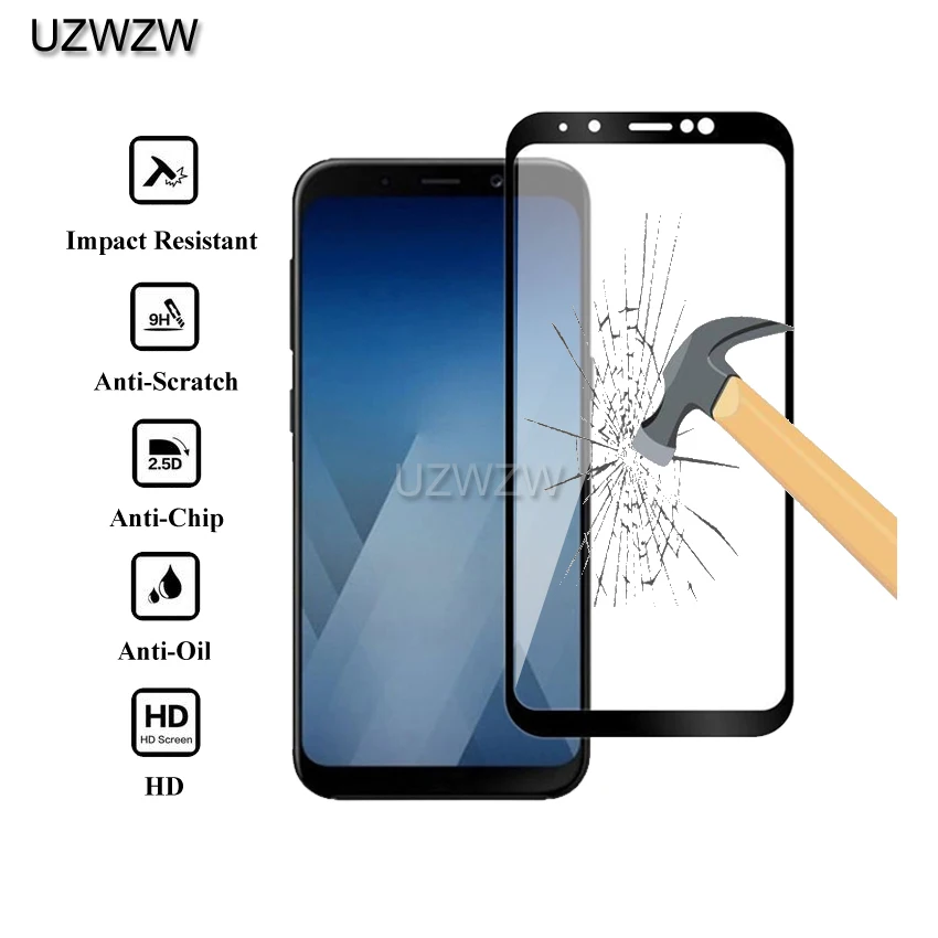 

2pcs Full Cover Tempered Glass For Samsung Galaxy A8 2018 / A8 Plus 2018 Screen Protective Glass For Samsung A8 A8 Plus