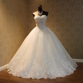 Abito da sposa personalizzato con perline nuove perle Abito da sposa di lusso Vestido De Noiva