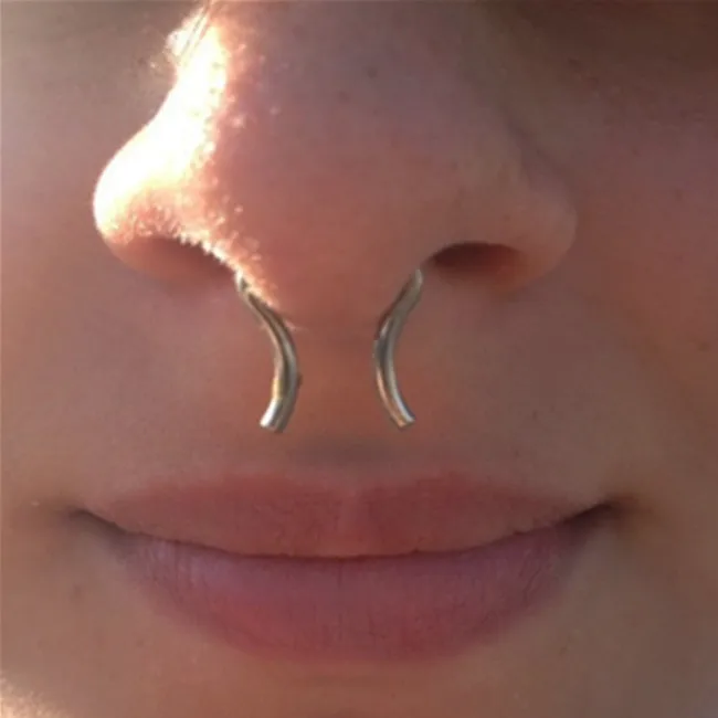 PIERCE ME 8pcs Clear Acrylic and Steel Septum Retainer 316L Surgical Steel 16GA 1//4