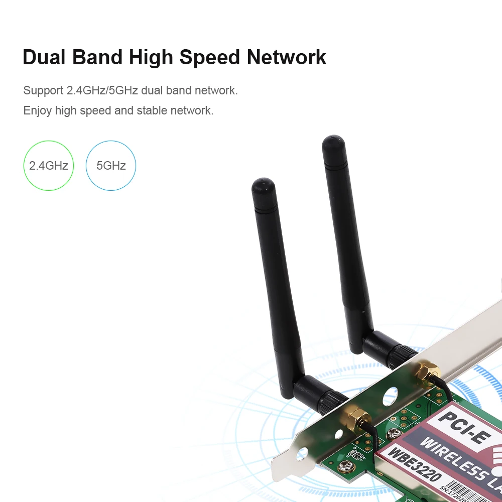 Новая беспроводная сетевая карта LAN 2 4 ГГц/5 ГГц Wi Fi с антеннами высоким