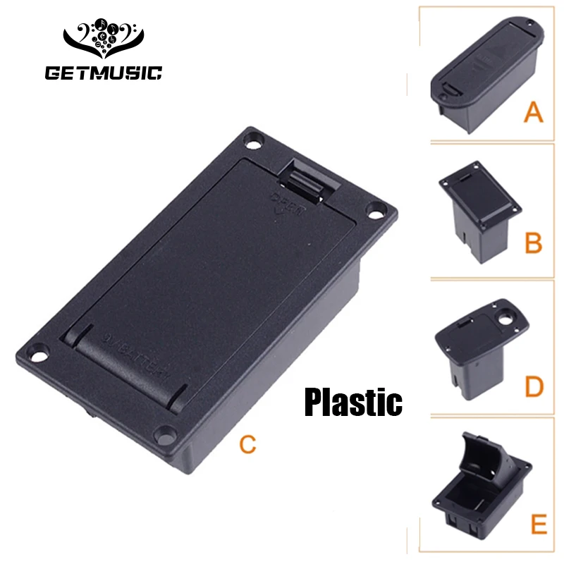 

10 pcs 9V Battery Case Flat Mounting 9v Batteries Holder Cover Box for Active Guitar Bass Pickup with 5 Styles