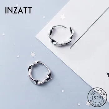 

INZATT Real 925 Sterling Silver MInimalist Wave Line Stud Earrings For Fashion Women Party Fine Jewelry 2019 Accessories Gift