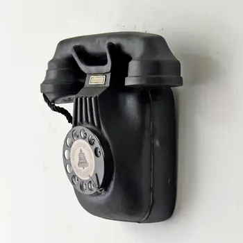 

Vintage Telephone Model Wall Hanging Retro Nostalgic Crafts Home Phone Miniature Figurines Wall-mounted Telephone Model