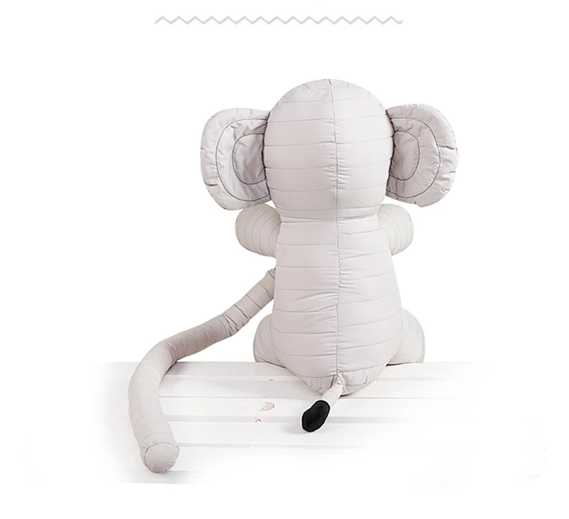 Dorimytrader Lovely 130cm Long Nose Animal Elephant Plush Toy Cute Soft Stuffed Animals Gray Elephants Doll for Kids Adults Decoration DY50055(17)