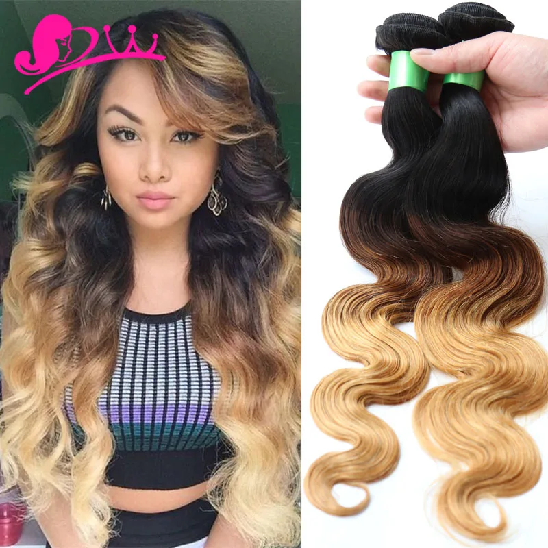 Grade 7a Ombre Human Hair Bundles Brazilian Virgin Hair Body Wave