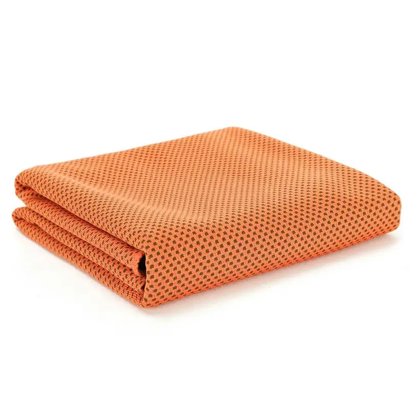 Полотенца для тренажерного зала водопоглощение и быстросохнущее спортивное полотенце с холодным ощущением Йога Фитнес микрофибра полотенце холодное полотенце с чашкой - Цвет: Оранжевый