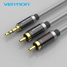 Vention RCA Audio Cable 2 RCA To 3.5mm Jack AUX Cable Silver plated 2 RCA For Home Theater iPhone Headphone DVD 1m 2m 3m P560AC