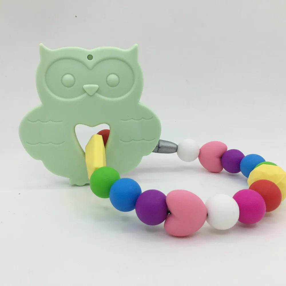 Buy BPA FREE silicone baby Teething Toys rainbow Beads