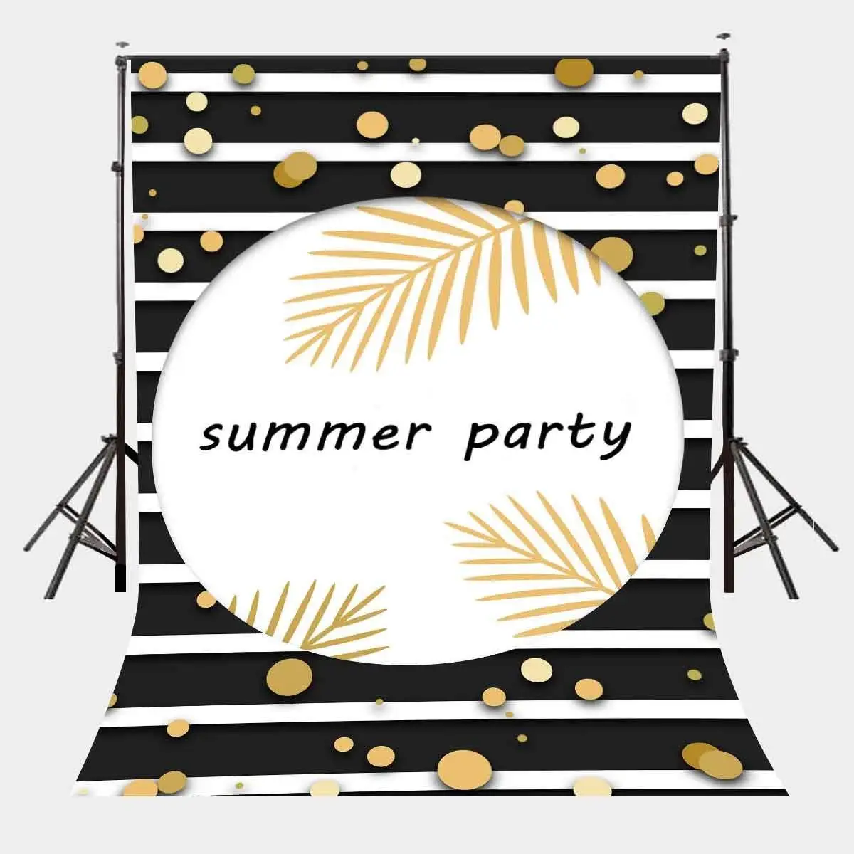 

150x220cm Summer Party Photography Background Black and White Stripes Backdrops Studio Props
