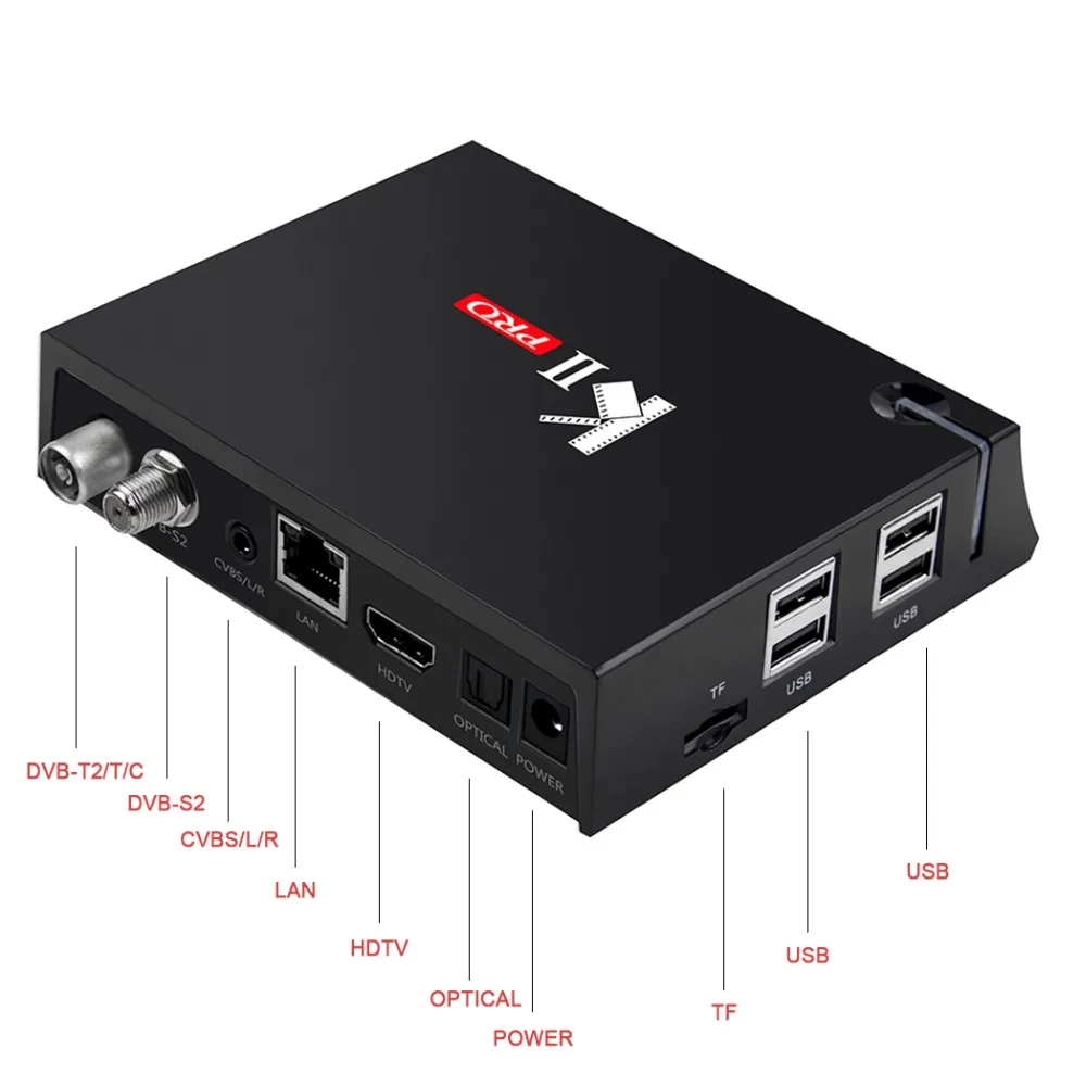 ТВ приставка Mecool KII DVB S2 T Android TV Box 4K Smart телеприставка 7 Amlogic S905D IPTV медиаплеер