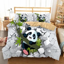 YI CHU XIN panda Bedding Sets 2 3pcs cartoon Bed Linen kids Duvet Cover with Pillowcases