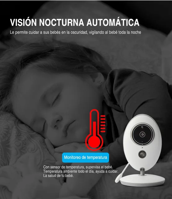 Inalámbrico LCD Audio Video Monitor de bebé VB605 Radio niñera música  intercomunicador IR 24 h portátil Cámara bebé Walkie Talkie niñera -  PCubaFit