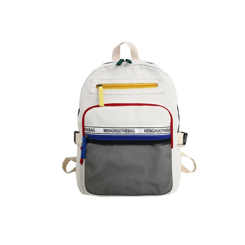 Мужские и женские холщовые рюкзаки ghuo, большие школьные сумки для девочек-подростков, рюкзак для ноутбука Mochila, Большой Вместительный рюкзак - Цвет: White
