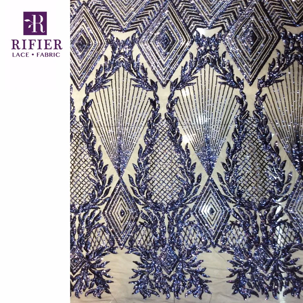 Sequins Design 2019 Indian Royal Blue Colour Voile Tulle Lace Fabric For Guinean Wedding Dress Sequined Mesh Net Material | Дом и сад