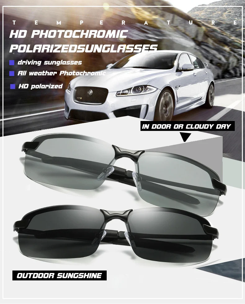 Лидирующий бренд вождения поляризованный фотохромный солнцезащитные очки мужские очки-хамелеоны женские солнцезащитные очки линзы de sol hombre